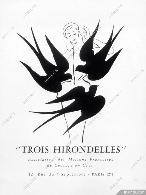 Trois Hirondelles 1954 swallows