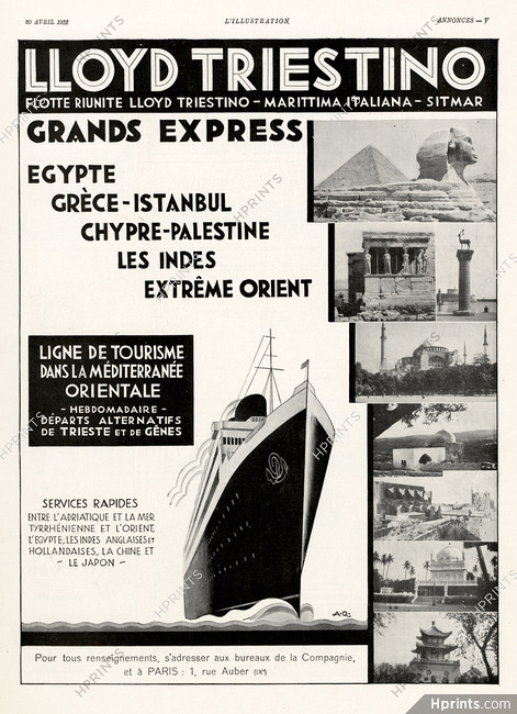 Lloyd Triestino 1932 Egypt, Greece...