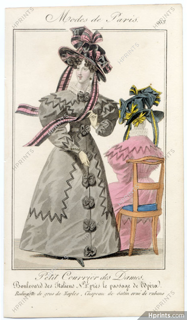 Petit Courrier des Dames 1827 N°518 Modes de Paris Julie Ribault