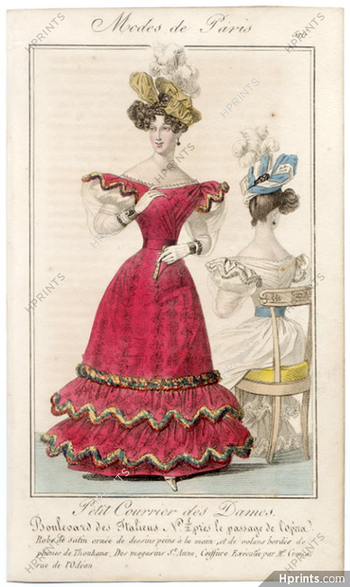 Petit Courrier des Dames 1827 N°516 Modes de Paris Julie Ribault
