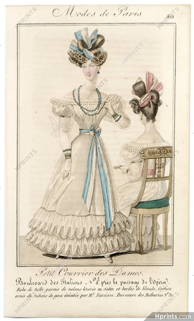 Petit Courrier des Dames 1827 N°512 Modes de Paris Julie Ribault