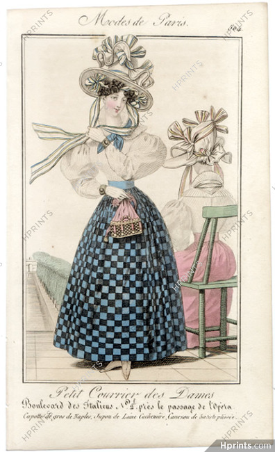 Petit Courrier des Dames 1827 N°504 Modes de Paris Julie Ribault