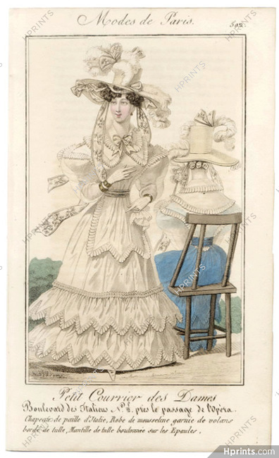 Petit Courrier des Dames 1827 N°502 Modes de Paris Julie Ribault