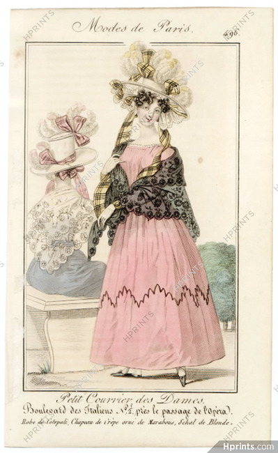 Petit Courrier des Dames 1827 N°496 Modes de Paris Julie Ribault