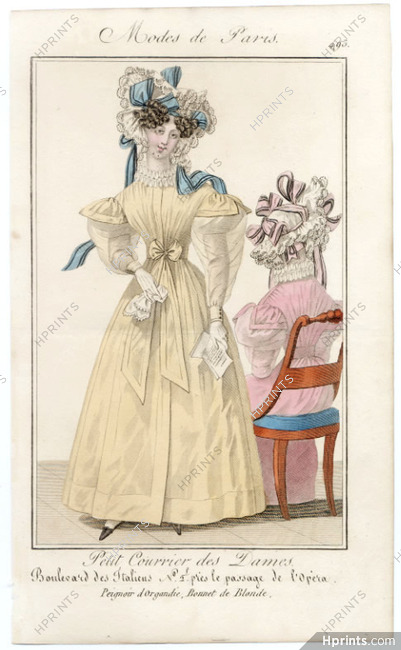 Petit Courrier des Dames 1827 N°493 Modes de Paris Julie Ribault