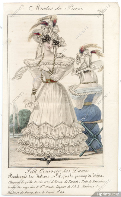 Petit Courrier des Dames 1827 N°492 Modes de Paris Julie Ribault