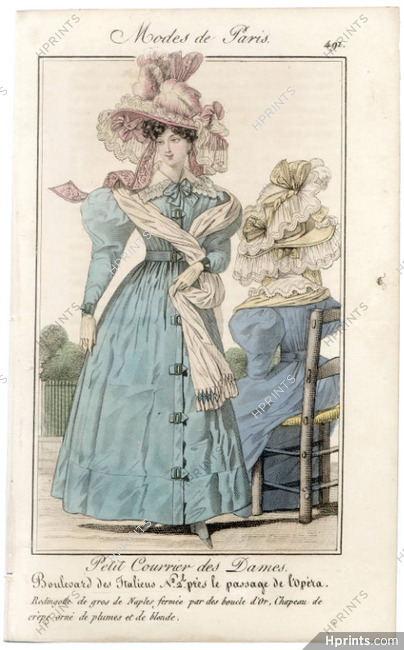 Petit Courrier des Dames 1827 N°491 Modes de Paris Julie Ribault