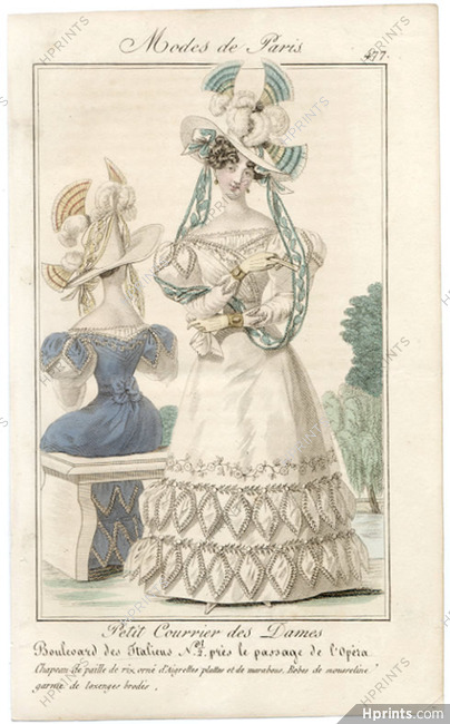 Petit Courrier des Dames 1827 N°477 Modes de Paris Julie Ribault
