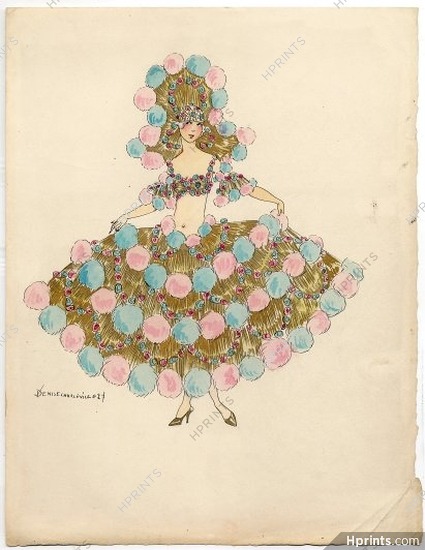 Denise Charleville 1927 Original costume design