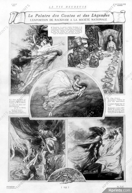 Arthur Rackham 1912 L'or du Rhin, Alice au pays des merveilles, Piter Pan, crépuscule des Dieux