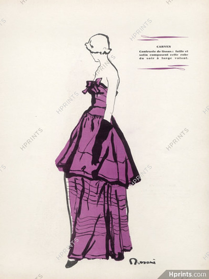 Carven 1949 Durani, Fashion Illustration