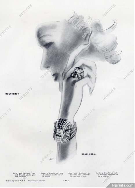 Boucheron 1938 Bracelet, Ring, Léon Bénigni