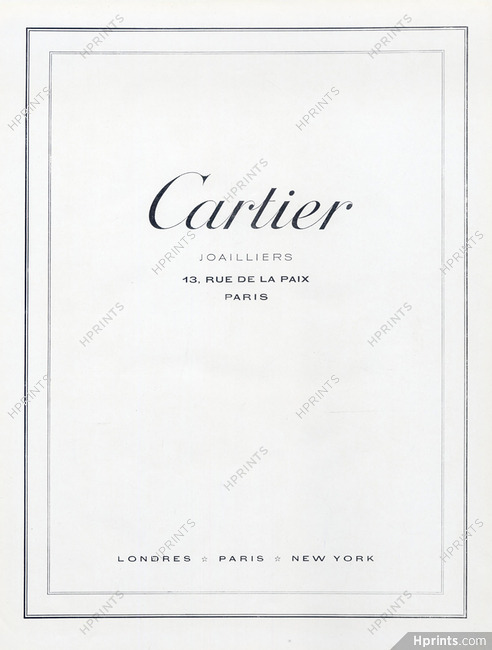 Cartier (High Jewelry) 1950 Rue de la Paix — Advertisement