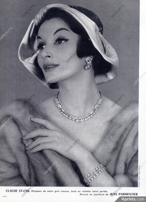 Jean Parmentier 1957 Necklace, Bracelet, Earrings, Photo Pottier, Hat Claude Saint-Cyr