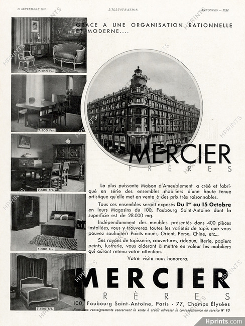 Mercier Frères 1931 - 100 Faubourg Saint-Antoine