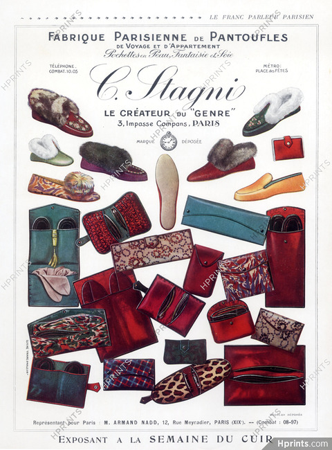 Ets C. Stagni (Slippers) 1926 Leather Goods