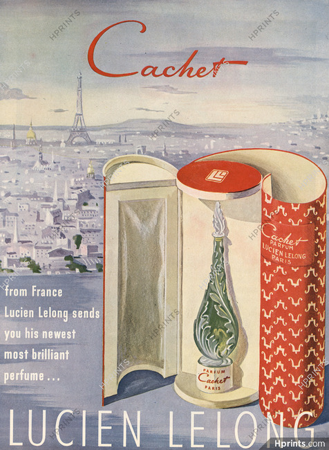 Lucien Lelong (Perfumes) 1949 Cachet