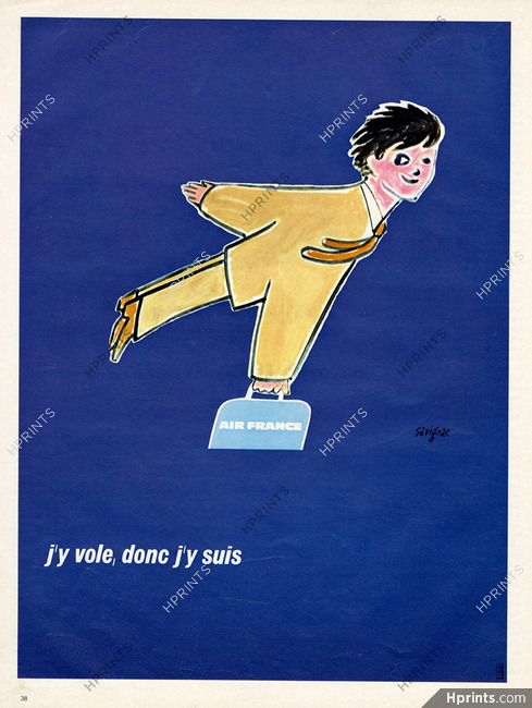Air France (Airlines) 1970 Savignac, Poster Art