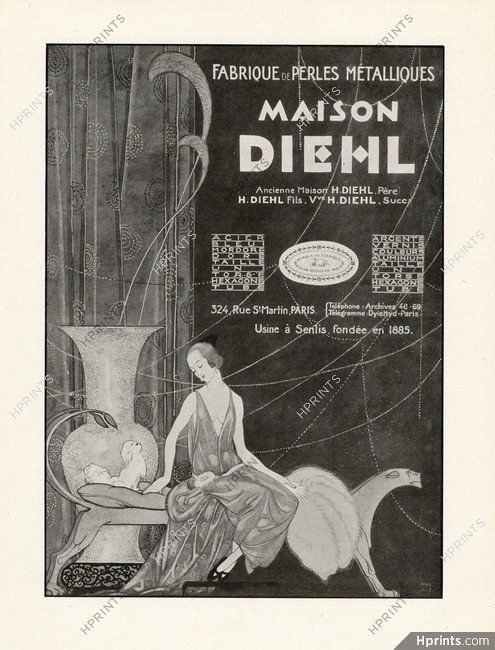 Maison Diehl (Decorative Arts) 1926 Art Deco, Pearls, Juan Jose (bw)