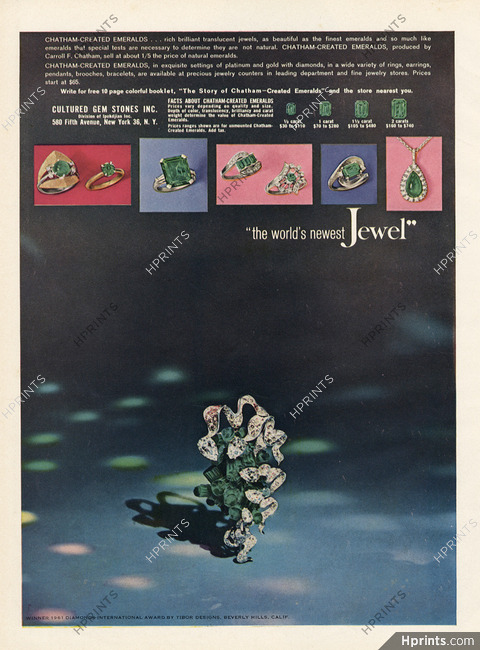 Chatham-Created Emeralds 1962 Gem stones