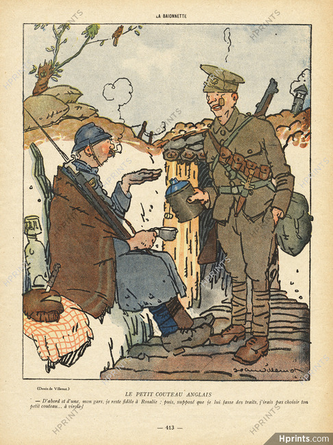 Jean Villemot 1916 British and French Soldiers, World War I