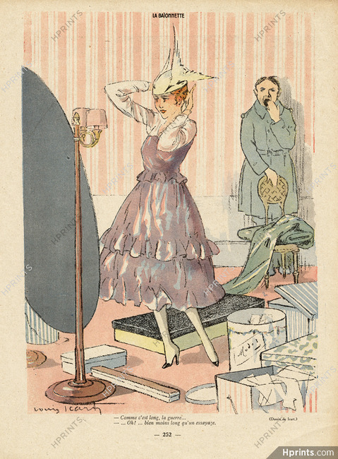 Louis Icart 1916 Fitting, Fashion during World War I