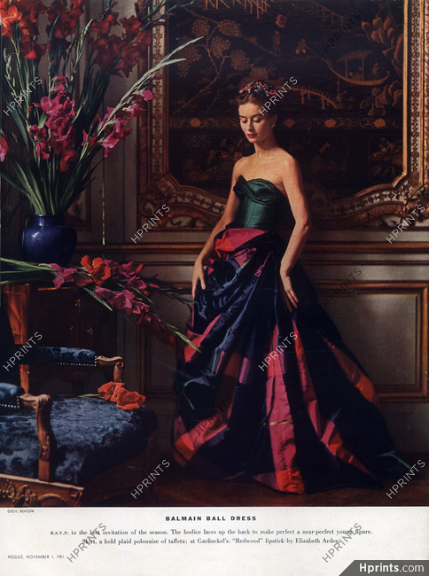 Pierre Balmain (Couture) 1951 Ball dress, Photo Cecil Beaton