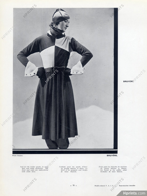 Bruyère (Couture) 1933 Suit for the winter sports, Photo Egidio Scaioni