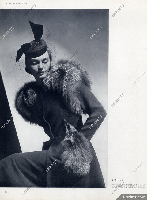 Callot Soeurs 1937 Winter Coat, Fox Fur