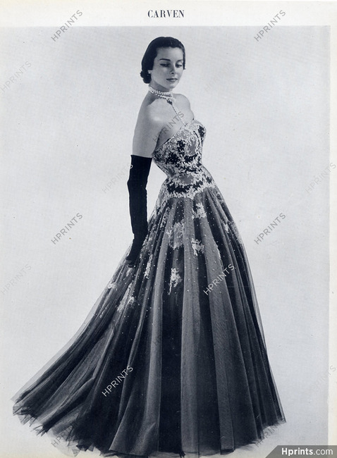 Carven (Couture) 1949 Evening Gown