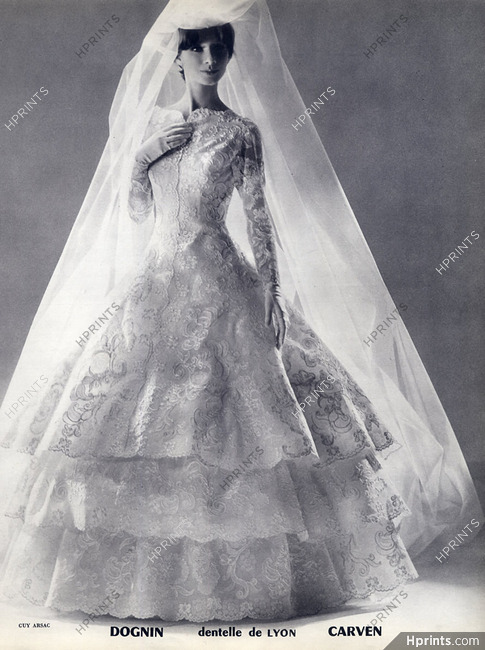 Carven (Couture) 1961 Wedding Dress, Dognin (lace), Photo Guy Arsac