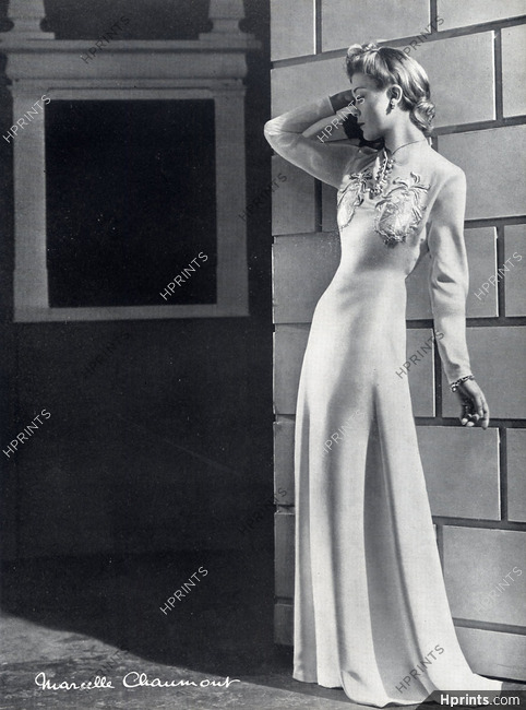Marcelle Chaumont 1940 Evening Gown, Fashion Photography