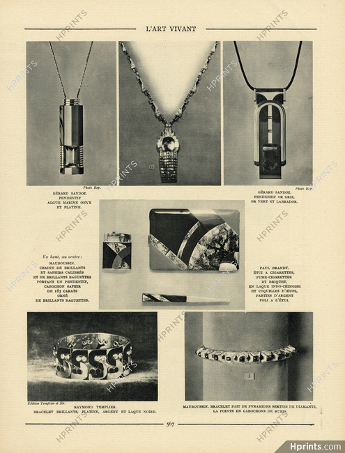Bijoux Modernes 1929 Gerard Sandoz, Paul Brandt, Mauboussin, Raymond Templier, Art Deco