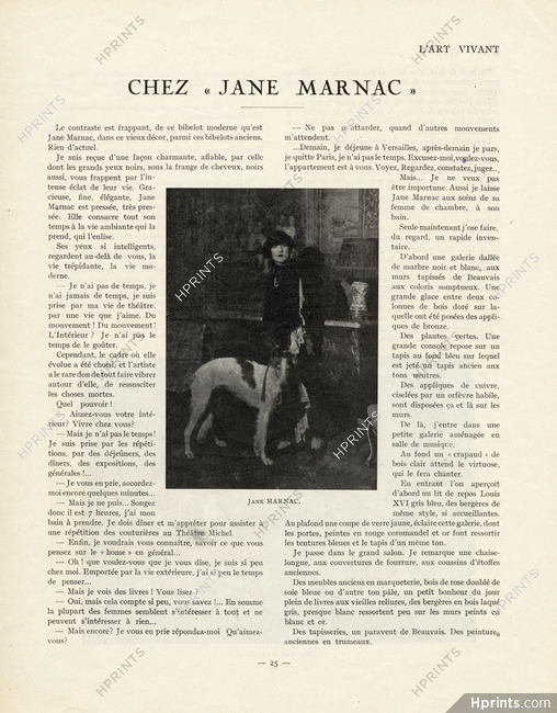Chez Jane Marnac, 1925 - Sighthound, 2 pages
