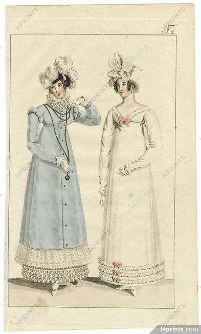 Journal des Luxus und der Moden circa 1800 n°2, Hand-colored engraving