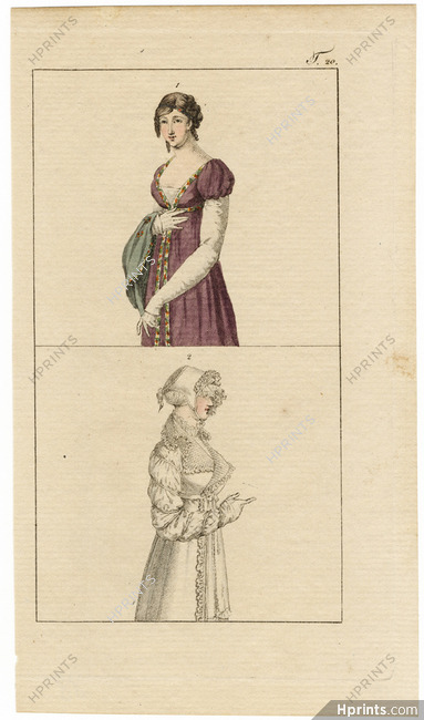 Journal des Luxus und der Moden circa 1800 n°20, Hand-colored engraving
