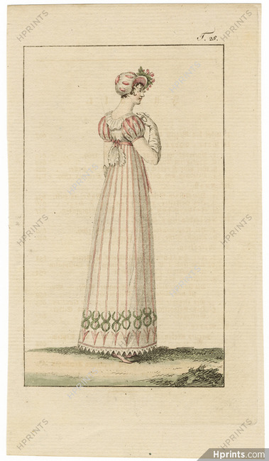 Journal des Luxus und der Moden circa 1800 n°28, Hand-colored engraving