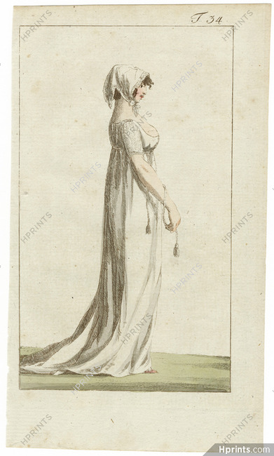 Journal des Luxus und der Moden circa 1800 n°34, Hand-colored engraving