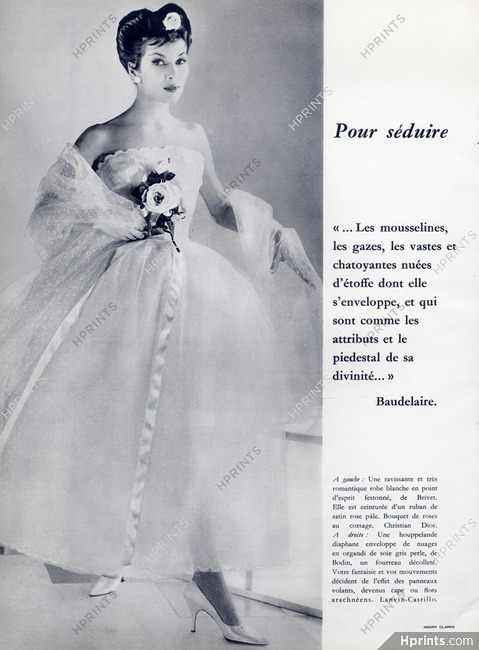 Christian Dior - Yves Saint-Laurent (première collection) été 1958 Photo Henry Clarke