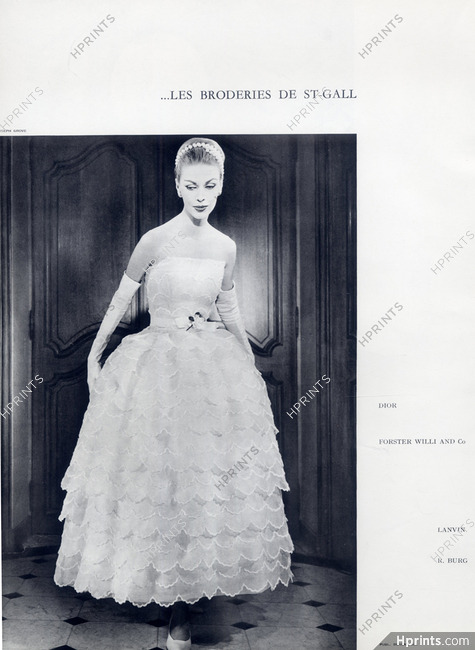 Christian Dior - Yves Saint-Laurent (première collection) été 1958 Photo Joseph Grove