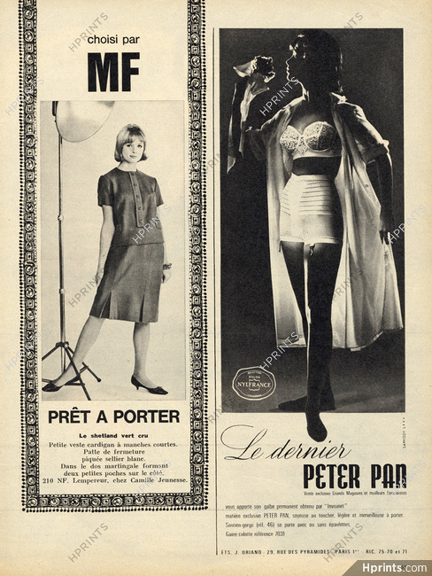 1963 Peter Pan Oleg Cassini Intimate Couture black bra girdle