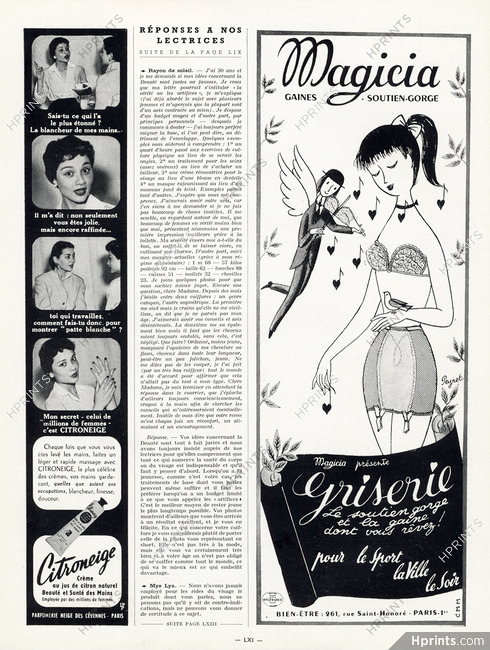 Magicia (Lingerie) 1955 Griserie, Raymond Peynet Girdle Bra
