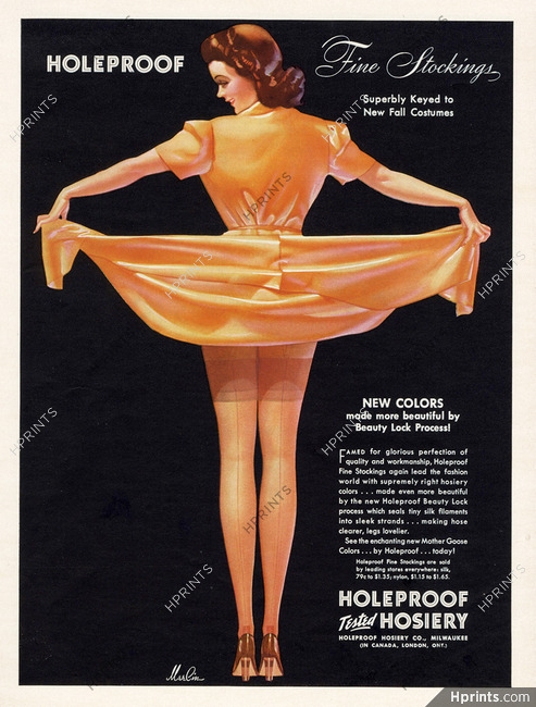 hosiery stocking colors 1950s