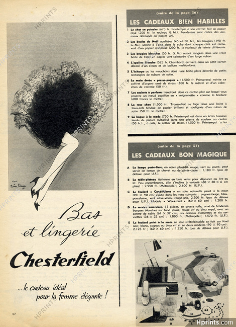 Chesterfield (Bas et Lingerie) 1956 d'après Pierre Simon