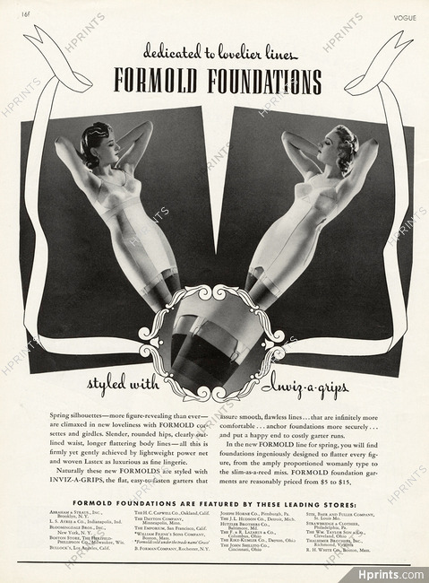 Formold Foundations 1939 Girdles, Garter Belts