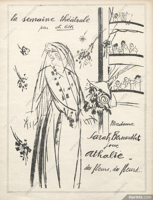 Charles Gir 1920 Sarah Bernhardt, Caricature