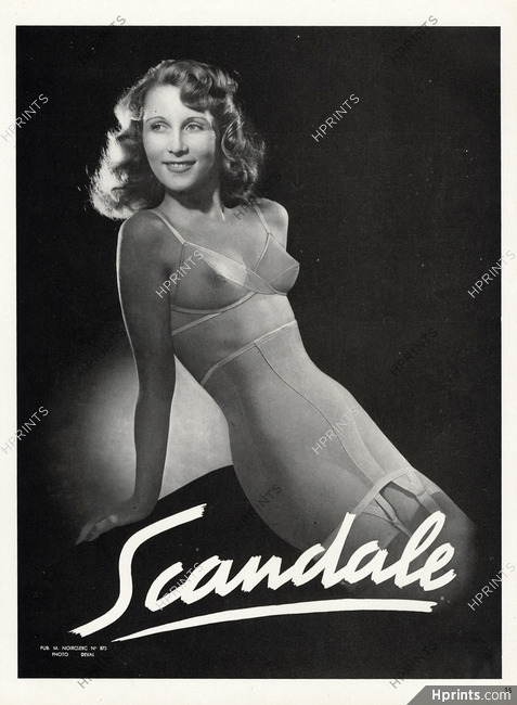 Scandale (Lingerie) 1948 Girdle, Bra, Photo Deval