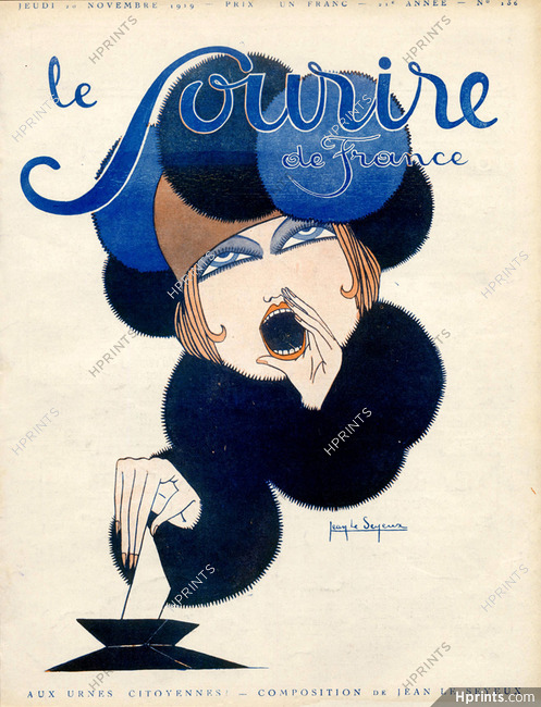 Jean Le Seyeux 1919 "Aux urnes Citoyens!" Electress