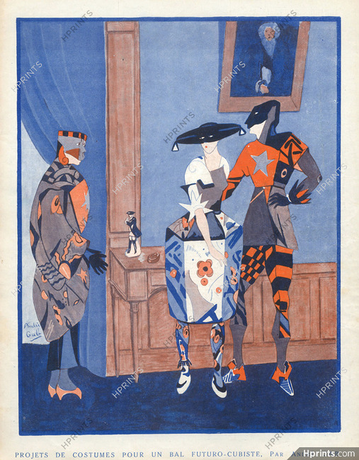 André Gab 1920 Projets de Costumes pour un Bal futuro-cubiste