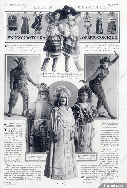 Snegourotchka 1908 Rimsky Korsakoff, Costumes (Félix Fournery) Décor (Jusseaume) Ballet (Mariquita)